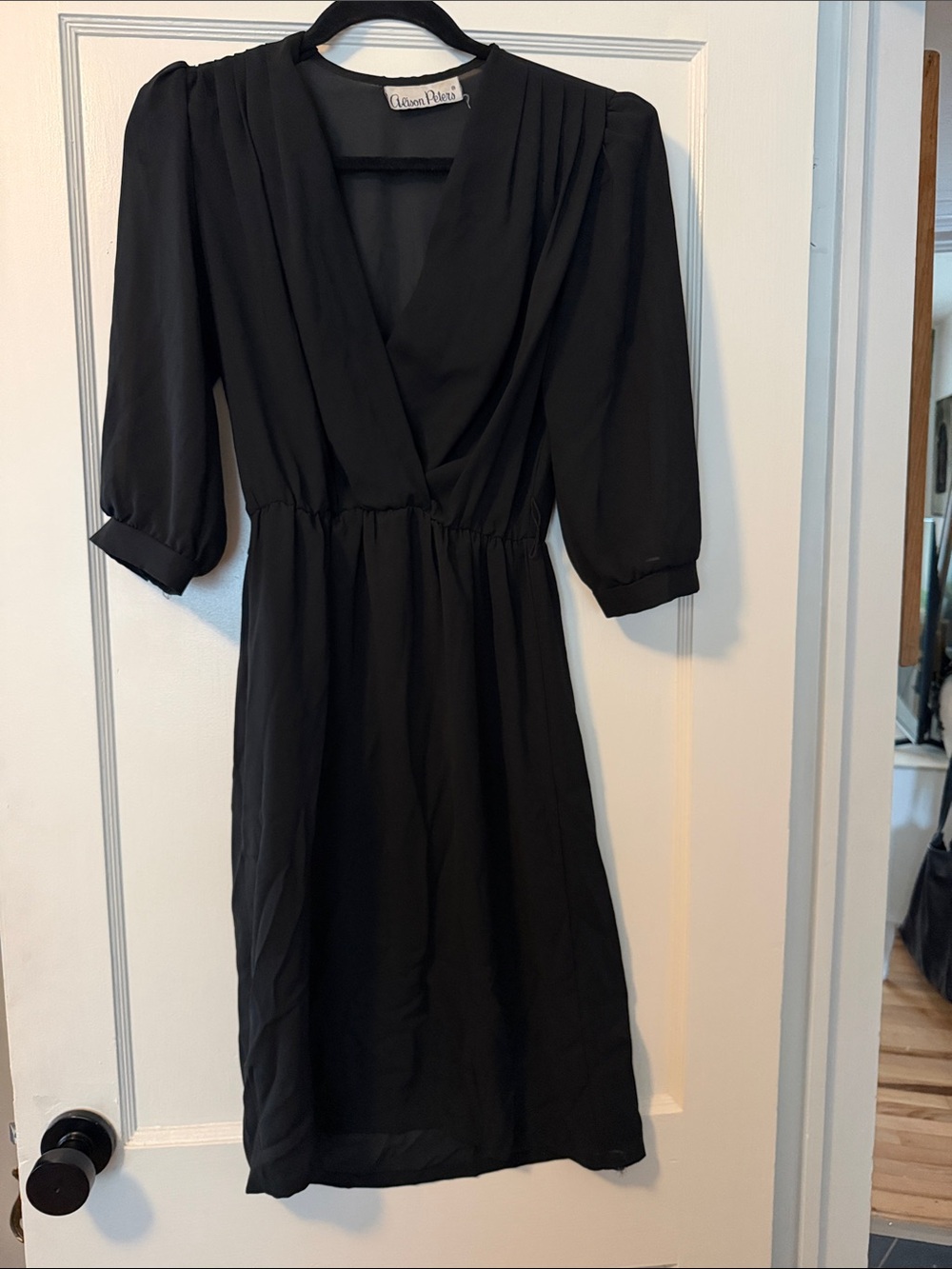 Vintage Alison Peter’s 80’s deep v Midi Dress